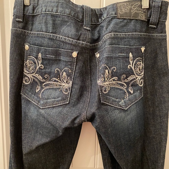 Guess Daredevil Boot Cut Dark Denim Jeans for Women Size 31 - Picture 7 of 11